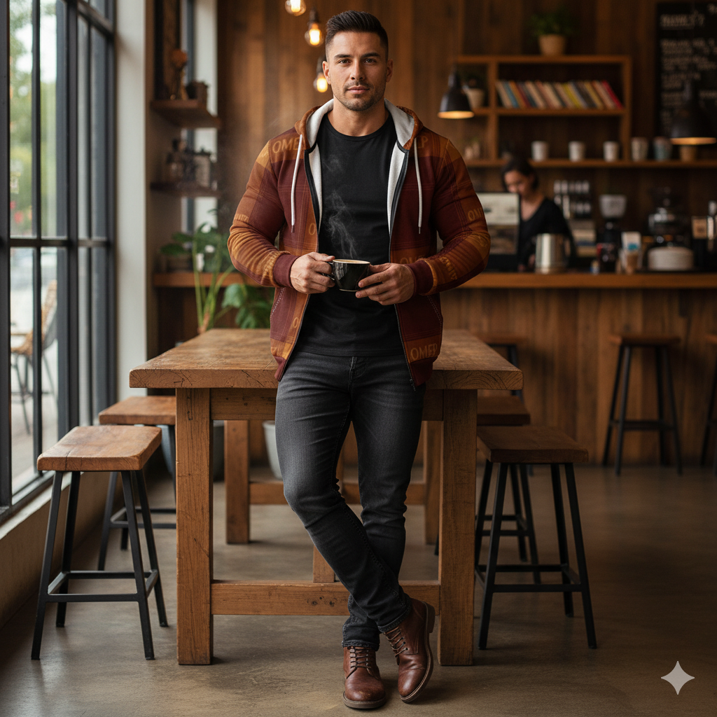 OMEP Autumn Plaid Zip Hoodie