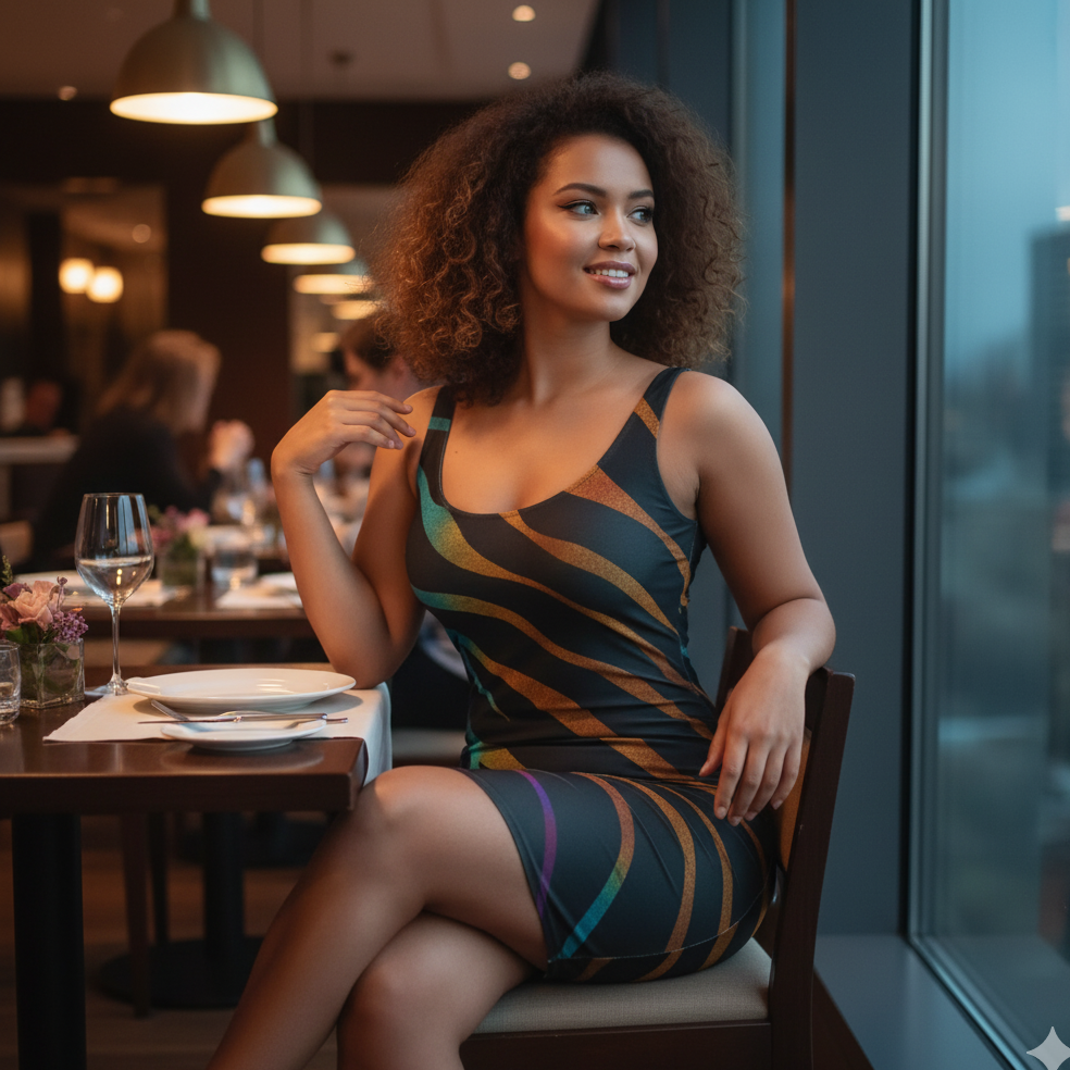 Autumn Rises – Ember Streak Bodycon Dress